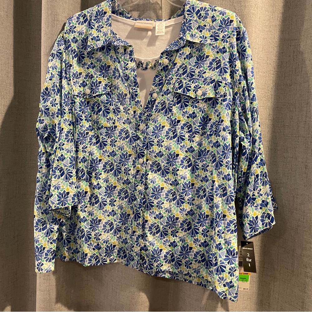NWT Alfred Dunner two tops in one size 24w